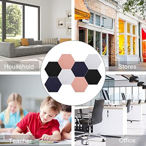 Balacoo 8 Piece Hexagon Felt Bulletin Board Decorative Wall Display for Home Office School