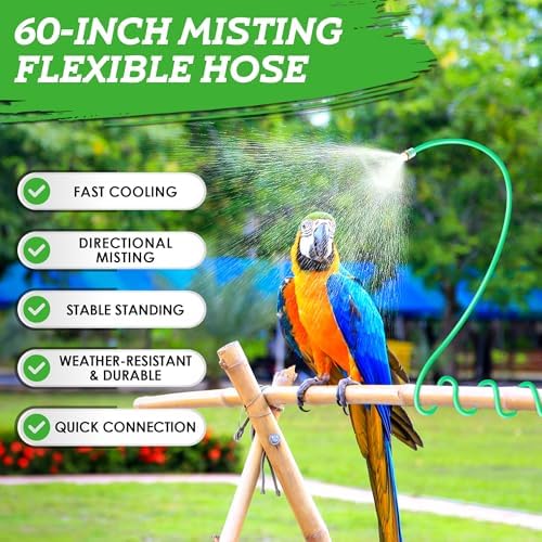 HappyAlley 60 Inch Hummingbird Outdoor Mister with Adjustable Aluminum Tube