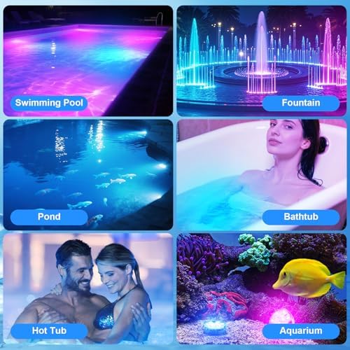 Creatrek Pool Lights with Remote 4 Pack