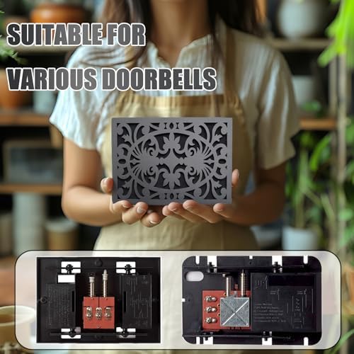 Modern Black Wooden Doorbell Chime Cover Box