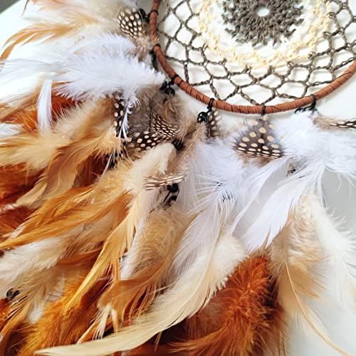 Brown Dream Catcher Wall Decor Handmade Dreamcatcher Hanging Ornament for Bedroom Living Room Home Decor