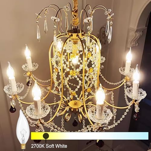 Potanro 12 Pack E12 Incandescent Bulbs 40W Warm White 2700K Dimmable