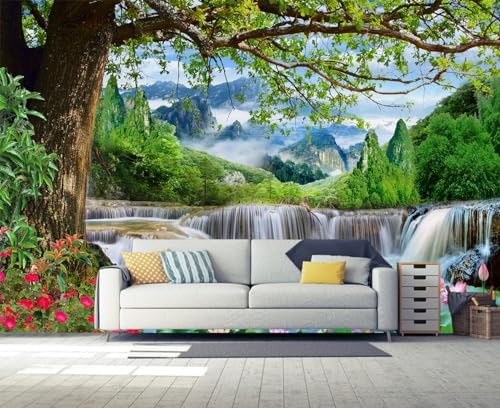 TUNDJ Waterfall Landscape Wallpaper for Living Room and Office