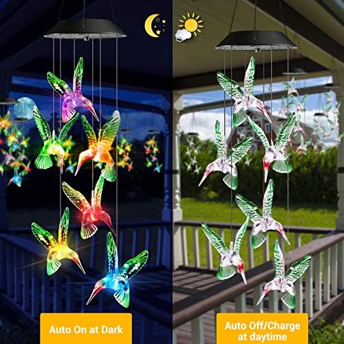 Toodour Solar Wind Chime with Color Changing LED Lights