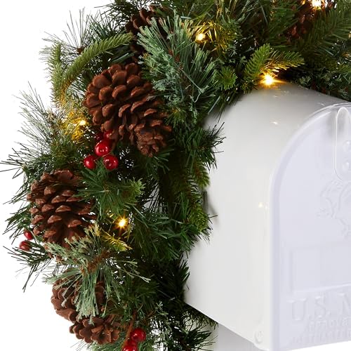 National Tree Company Pre-lit Artificial Christmas Mailbox Swag Colonial 36 Inch
