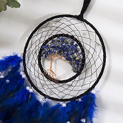 Dream Catcher with Healing Crystal Stone Blue