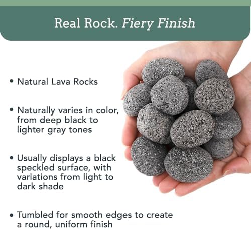 Black Lava Rocks for Fire Pit - 2 to 3 Inch 20 lbs
