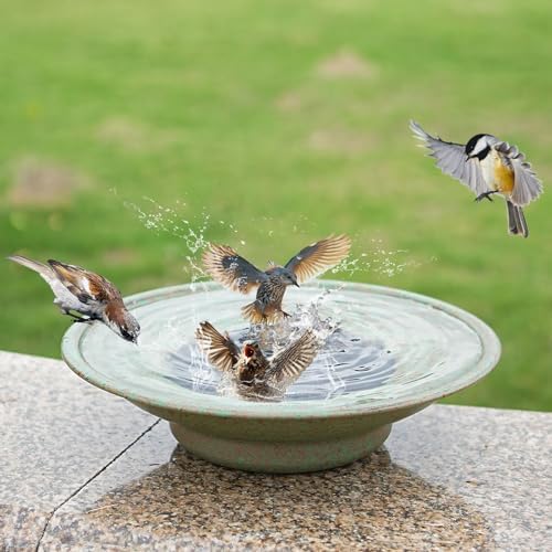 Solar Powered Bird Bath Fountain Durable Metal Outdoor Decor