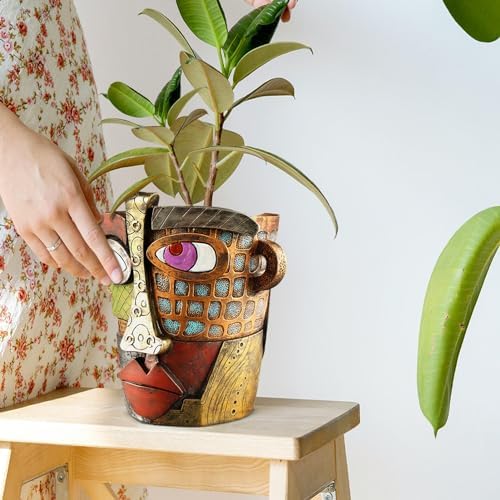 Abstract Face Planters Pots - Classic Design