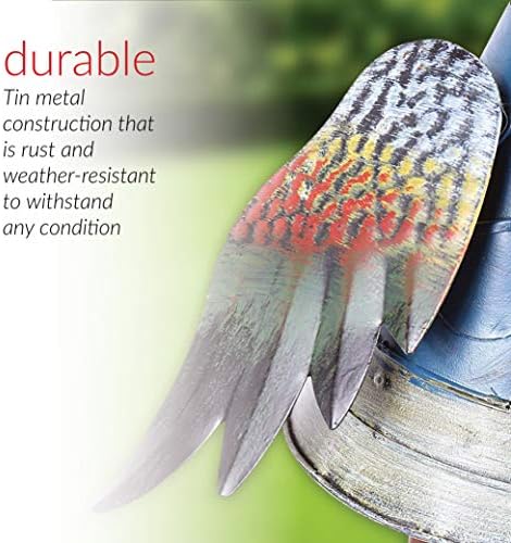Alpine Corporation 20 Inch Rustic Metal Bird Water Fountain