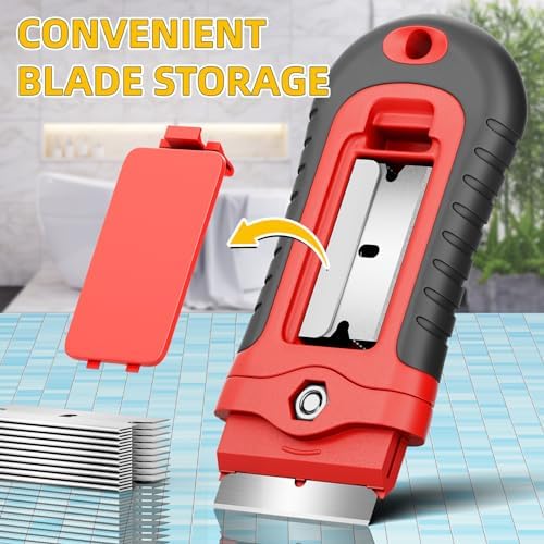 DIYSELF 1 Pack Razor Blade Scraper with 15 Blades