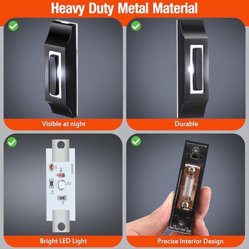 Enhon Solid Metal Doorbell Button with LED Light