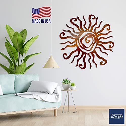Wacky Sun Metal Wall Art Indoor Outdoor Decor - 12 Inch Copper Rust Proof Wall Sculpture Made in USA