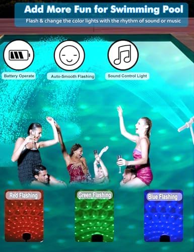 BowLUQ Pool Fountain Multi-Color Waterfall Sprinkler with Adjustable Jets