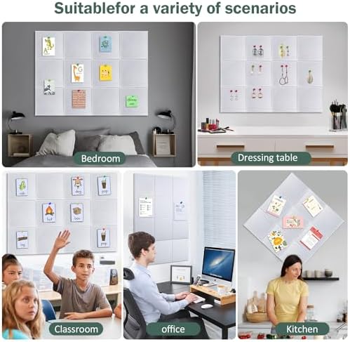 Felt Wall Tiles Bulletin Board with 40 Push Pins 12 Pack Large Office Cork Board Alternative