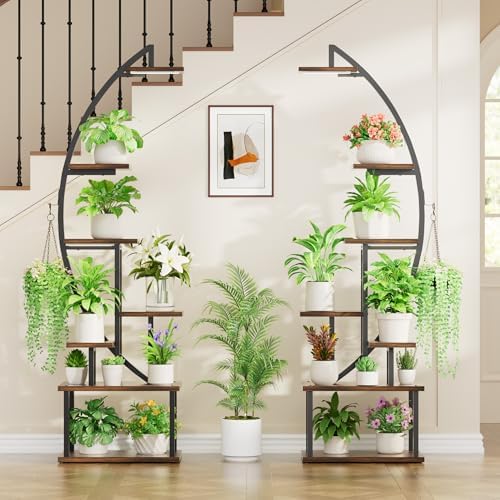 BACEKOLL Plant Stand with Grow Lights 2 Pack 7 Tiered