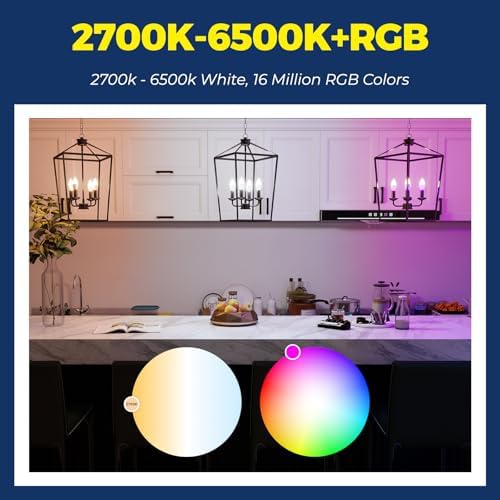 E12 Smart LED Bulbs 60W Equiv 4PCS with Alexa Google Home Compatibility