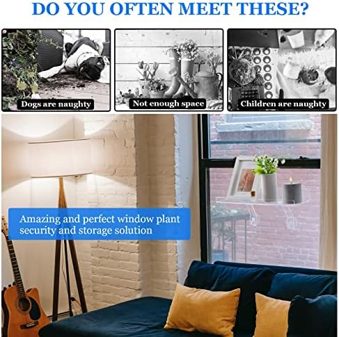 2 Pcs Plant Window Shelf with Suction Cup and Bracket