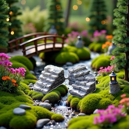 Miniature Garden Bridge Stairs Resin Stone Steps Ornament