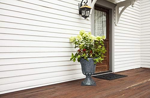 Southern Patio Winston 16x21 Inch Matte Black Urn Planter with Removable Base