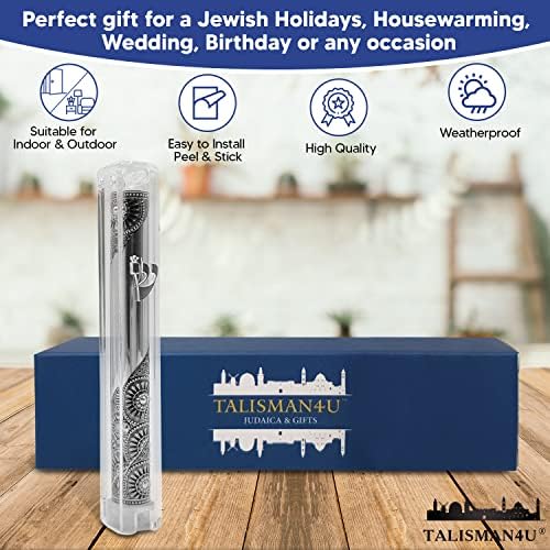 TALISMAN4U Waterproof Clear Mezuzah Case with Scroll Silver Ornament