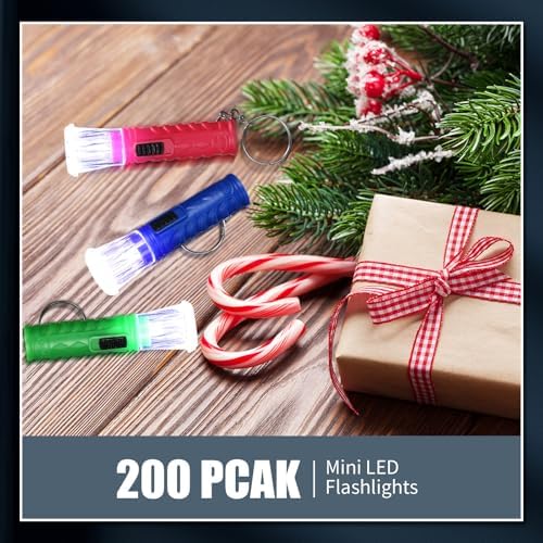 Jexine 100 Pcs Mini Flashlight Keychain Bright LED Light