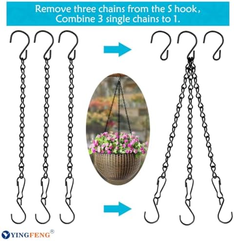 Yingfeng 10 Pack 95 Inch Black Hanging Chains for Planters and Decor