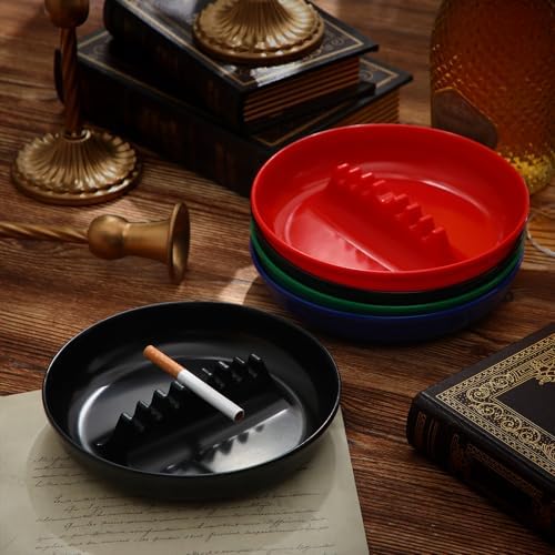 Reginary 24 Pcs Round Plastic Ashtray Multicolor