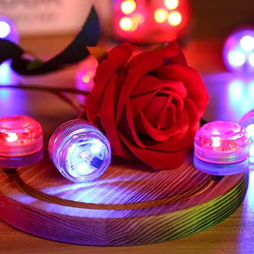 Small Submersible LED Lights with Remote Control Waterproof Tea Light Flameless Candle for Vases and Ponds