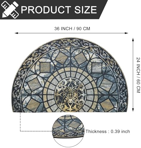 CHICHIC Large Entry Door Mat 24x36 Inch Blue Non-Slip Rubber Back