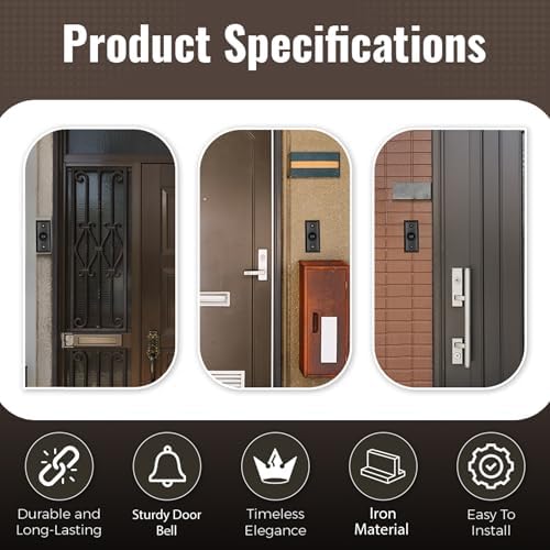 Vintage Decorative Doorbell Button Black Powder Coated