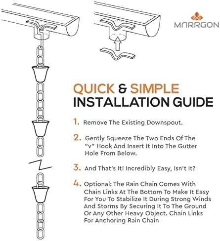 Copper Rain Chain Bell Style 65 Long for Universal Fit
