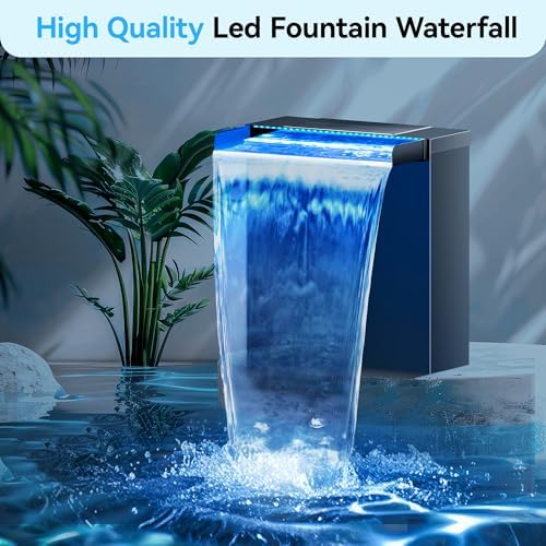POPOSOAP Pond Waterfall Spillway Kit with LED Lights