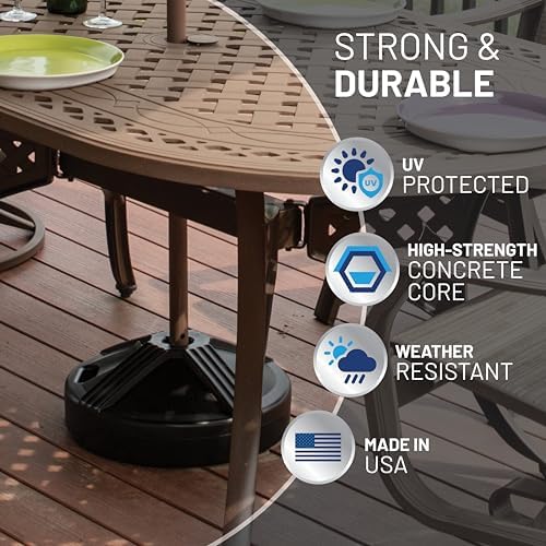 US Weight Durable Fillable Umbrella Base - 50 lb Capacity