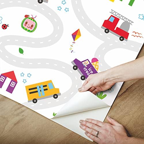 RoomMates RMK12629RL Multicolor CoComelon Road Map Peel and Stick Wallpaper 1
