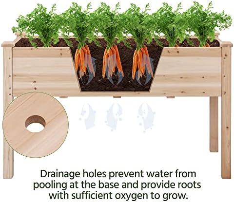Yaheetech Raised Garden Bed 48x24x30in Wooden Planter Box with Legs