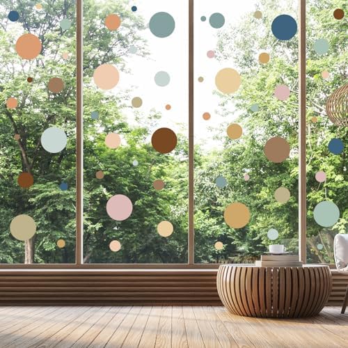 Zonon Boho Color Polka Dot Wall Decals for Kids Room Decor