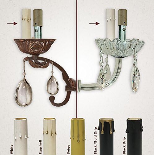 Royal Designs SCP-5006-4BK-6 4 Inch Candle Drip Sleeves Chandelier Socket Covers Black Set of 6