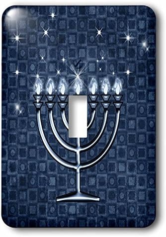 3dRose Hanukkah Menorah Blue Toggle Switch Wall Plate
