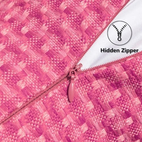 Kevin Textile Waterproof Throw Pillow Covers Pack of 2 Hot Pink