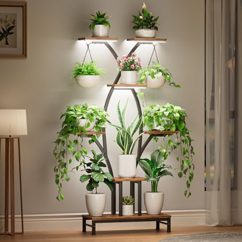 VOZZYOTO 7-Tier Plant Stand with Grow Lights