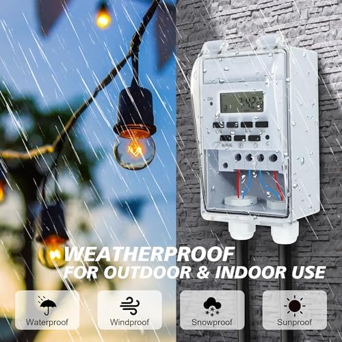 Goldlife Waterproof Programmable Timer Switch 20 Cycle 7-Day 24-Hour 40A 110V