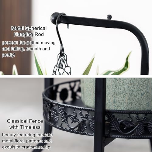 COPREE 2-Tier Hanging Plant Stand Space-Saving Iron Planter Shelves