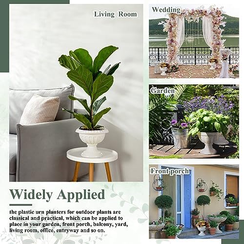 Zhehao 4 Pcs Classic Urn Planters White Vases