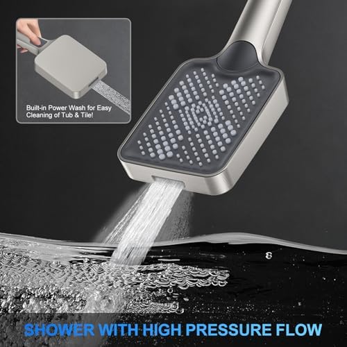 Woindo Shower Faucet Set with 2 Rain Heads and Handheld Diverter