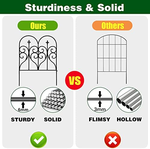 Thealyn Decorative Garden Fence 32 in x 10 ft Outdoor Rustproof Metal Barrier