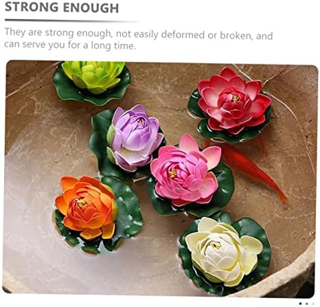 Yardwe Artificial Floating Lotus Flowers for Pond Decor