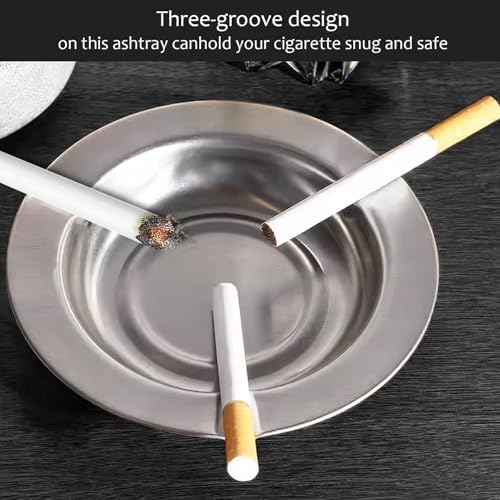 Joyfulmap 10 Pack Stainless Steel Round Ash Tray