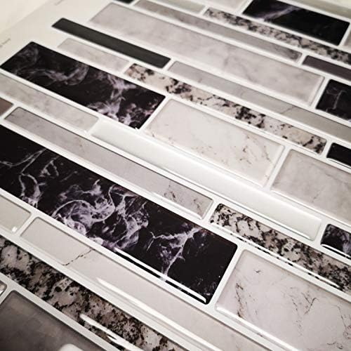 Subway Tile Peel and Stick Faux Marble Backsplash 10pc Pack