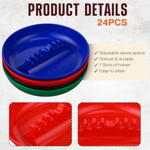 Reginary 24 Pcs Round Plastic Ashtray Multicolor